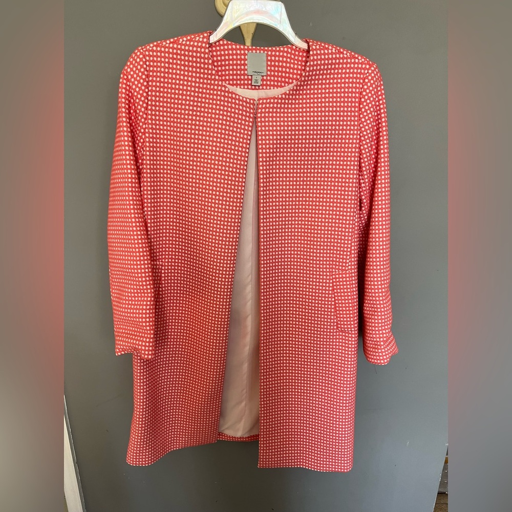 Halogen Orange and White Textured Jacket